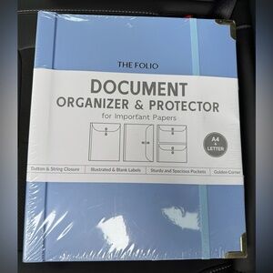 New, Sealed Document Organizer, Blue